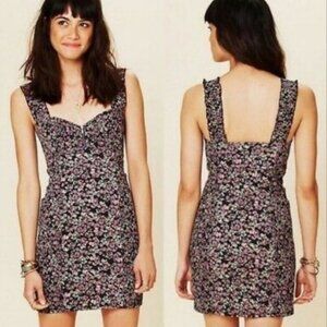 Free People Intimately Free Mini Smocked Printed Bodycon Dress